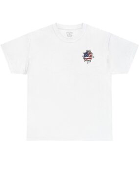 Gun Rights T-Shirt — Ripped American Flag with 'Gun Control' Commentary Back