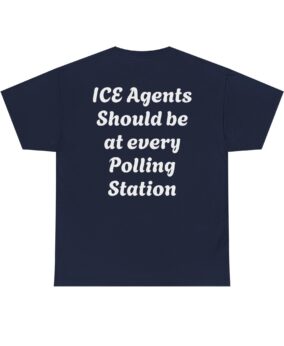 ICE Agents at Polling  – USA Flag Map "Read the Constitution" Tee