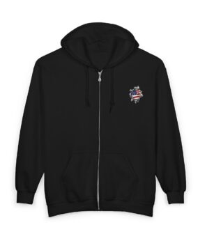 American Flag Tear Full-Zip Hoodie